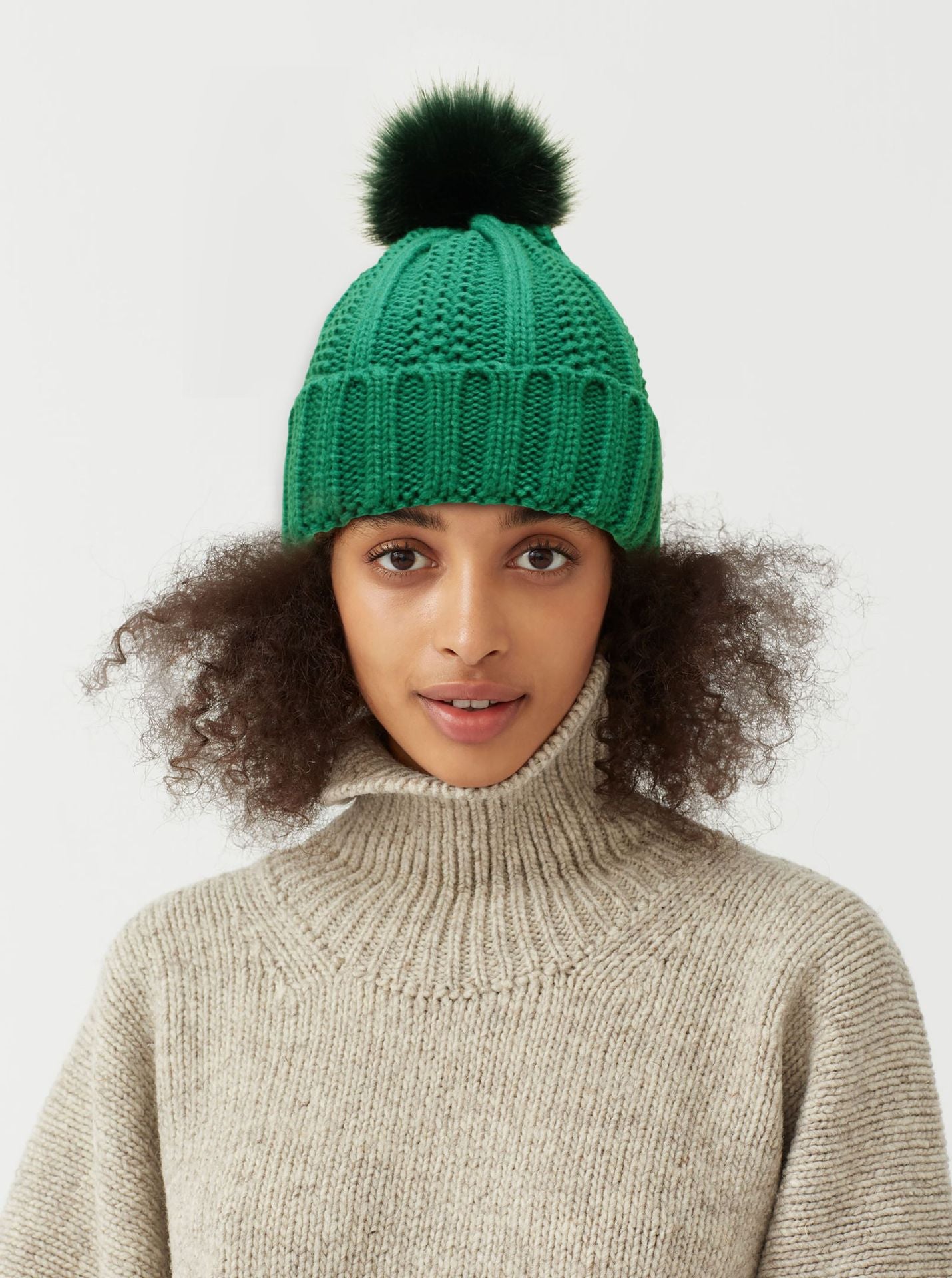 Warm Knit Pom Pom Hat for Women