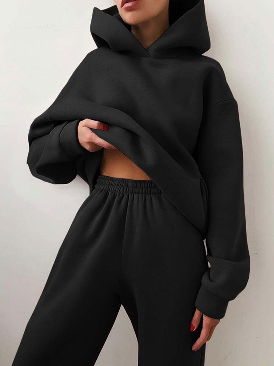 Women's Cozy-Chic Hooded Two-Piece Tracksuit- Casual Style, Effortless Confidence