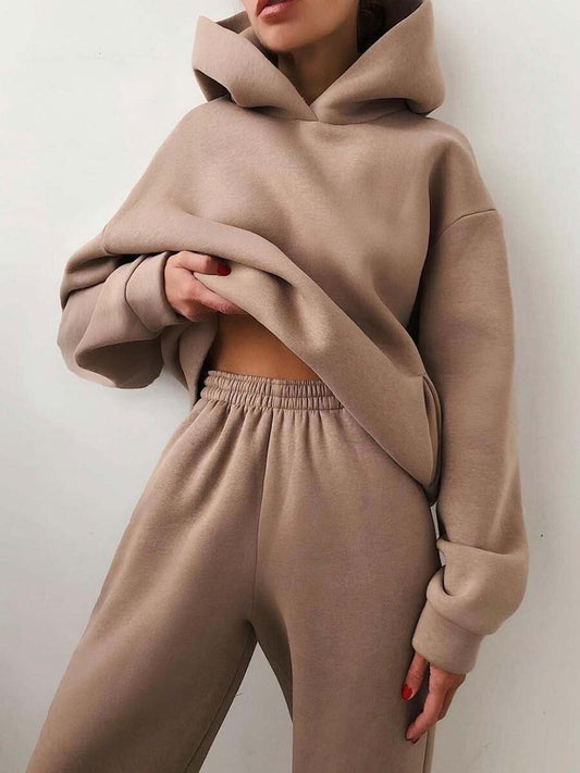 Women's Cozy-Chic Hooded Two-Piece Tracksuit- Casual Style, Effortless Confidence