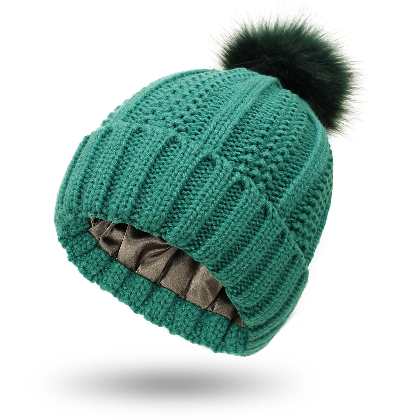 Warm Knit Pom Pom Hat for Women