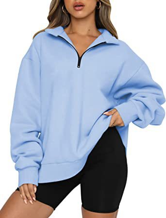 CozyChic Zip-Up Sweatshirt — Turndown Collar, Effortless Loose Fit for Everyday Style