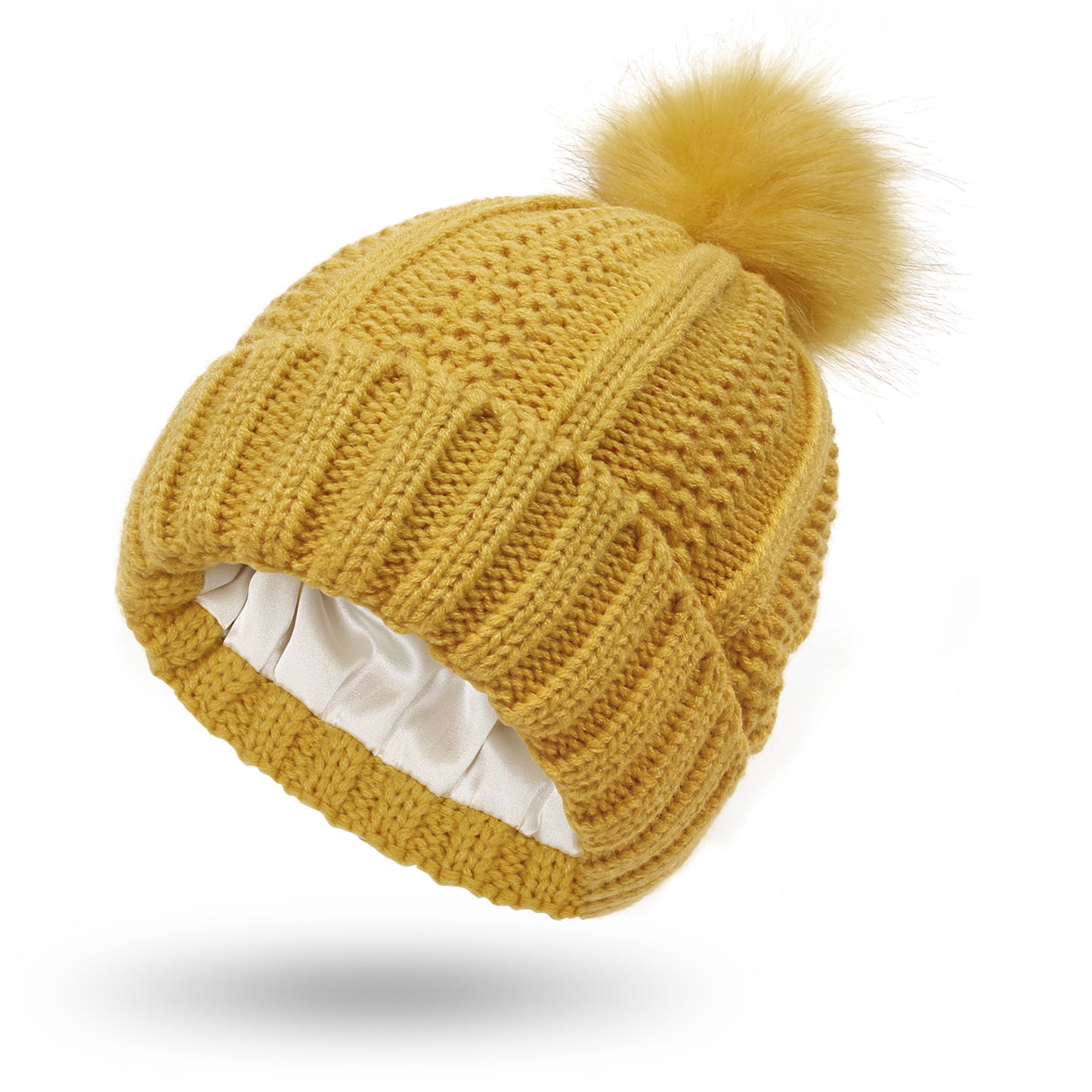 Warm Knit Pom Pom Hat for Women
