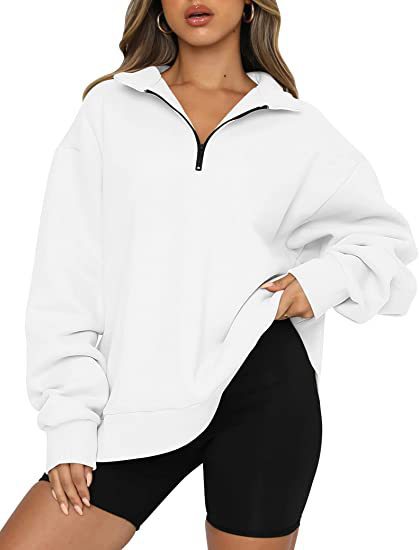 CozyChic Zip-Up Sweatshirt — Turndown Collar, Effortless Loose Fit for Everyday Style