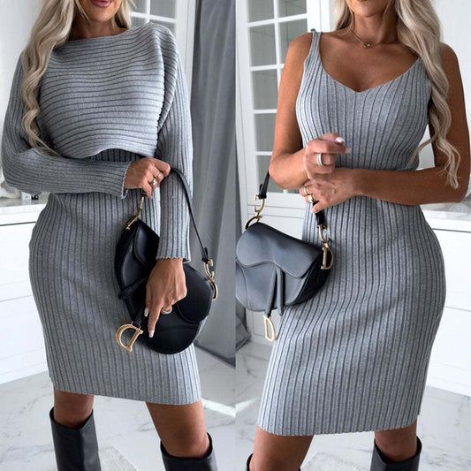 Winter Chic 2-Piece Dress & Top Set
