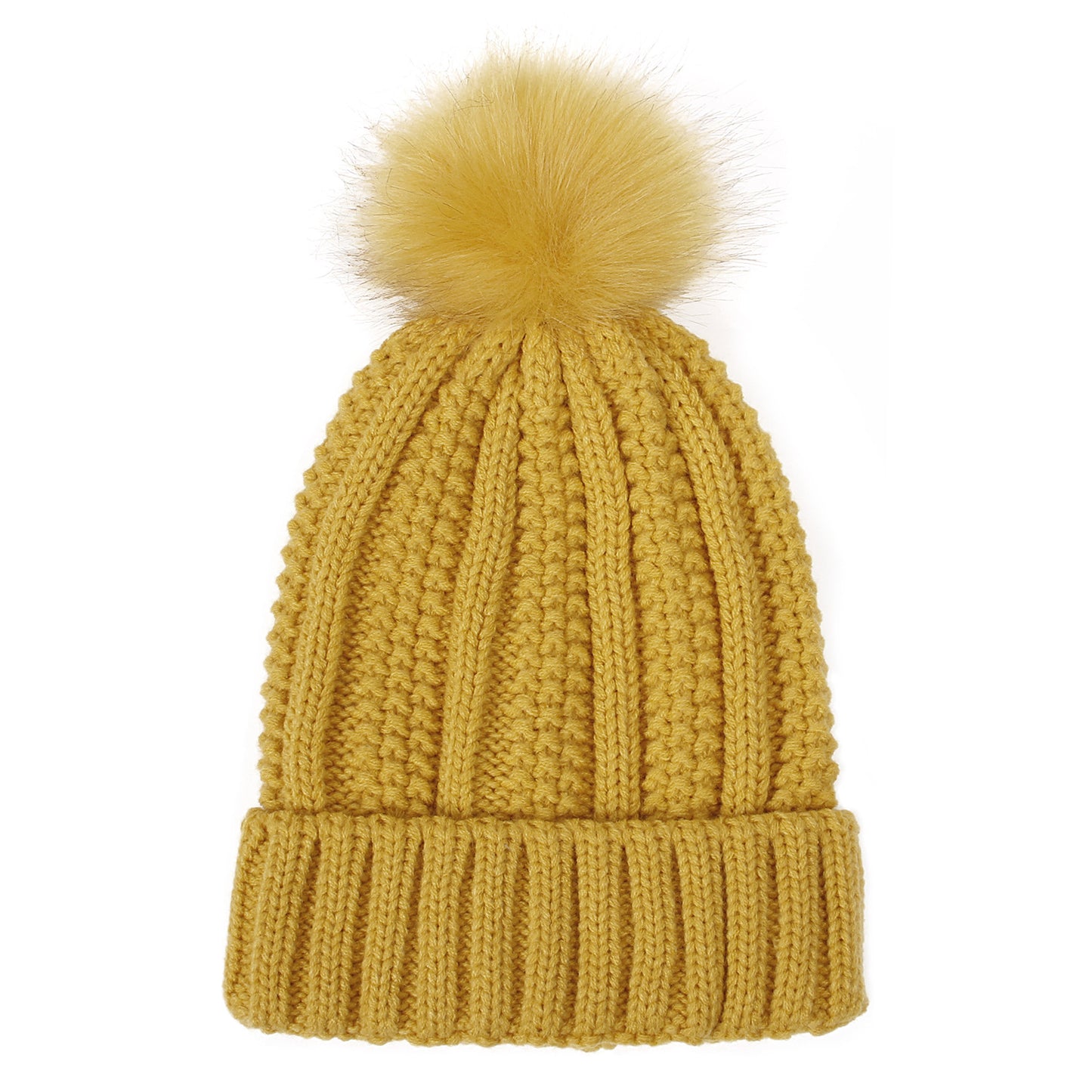 Warm Knit Pom Pom Hat for Women