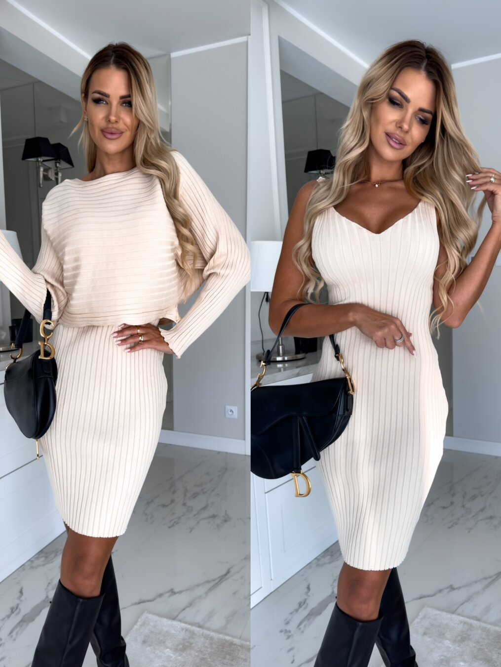 Winter Chic 2-Piece Dress & Top Set
